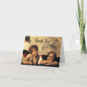 ラファエロのシスティーナ・マドンナの天使たち 結婚式 サンキューカード (正面)