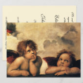 ラファエロのシスティーナ・マドンナの天使たち - 結婚式 招待状 (正面/裏面)