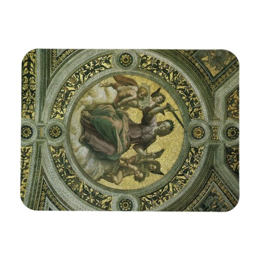 ラファエロの天使たちに囲まれたローマの女神ジャスティティア マグネット (横)