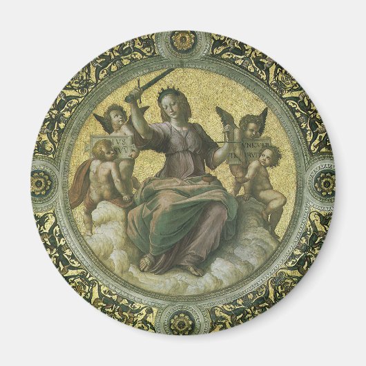 ラファエロの天使たちに囲まれたローマの正義の女神 マグネット (正面)