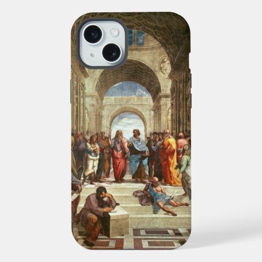 ラファエロ「アテナイの学堂」有名な絵画 iPhoneケース (裏面)