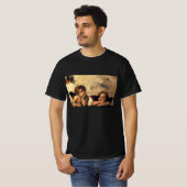 ラファエロ・サンツィオによるシスティーナの聖母の天使たち Tシャツ (正面フル)