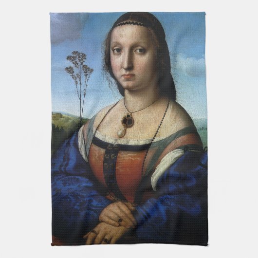 ラファエロ・サンツィオによるマッダレーナ・ドーニの肖像 キッチンタオル (縦)