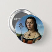 ラファエロ・サンツィオによるマッダレーナ・ドーニの肖像 缶バッジ (正面&裏面)