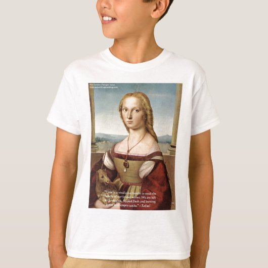 ラファエロ ユニコーンの女性 ギフト＆カード Tシャツ (正面)