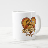 ラファミリアシエンプレヒスパニックファミリーハートデザイン ジャンボコーヒーマグカップ (正面右)