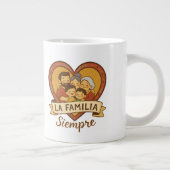 ラファミリアシエンプレヒスパニックファミリーハートデザイン ジャンボコーヒーマグカップ (右)
