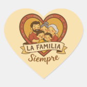 ラファミリアシエンプレヒスパニックファミリーハートデザイン ハートシール (正面)