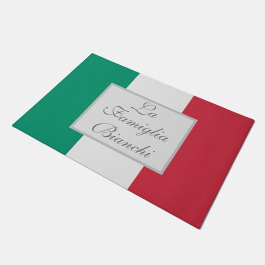 ラファミリフライタリアングユアカスタムの家族名 ドアマット (アングル)