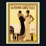 ラフェムチェズエルフランスのデコカバー16x20 ポスター<br><div class="desc">ニース、ヴィンテージ、デコ雑誌の表紙ラフェムチェル</div>