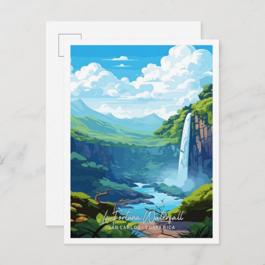ラフォーチュナウォーターフォールサンカルロスコスタリカ旅行 ポストカード (正面/裏面)