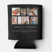 ラフカスタムィングメモリの黒いメモリ12フォトコラージュ 缶クーラー (裏面)