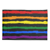 ラフカラフルな虹ストライプの 枕カバー (裏面)