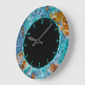 ラフカラフルマーブルストーンプリント ラージ壁時計 (傾斜)