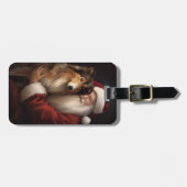 ラフコリサンタ付きフェスティバルクリスマス ラゲッジタグ (正面横)