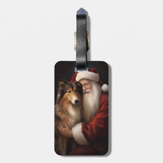ラフコリサンタ付きフェスティバルクリスマス ラゲッジタグ (裏面縦)