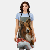 ラフコリドッグクリスマスフェスティバル エプロン (着用した状態)