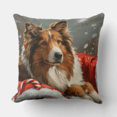 ラフコリドッグクリスマスフェスティバル クッション (正面)
