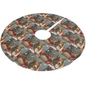 ラフコリドッグクリスマスフェスティバル ブラッシュドポリエステルツリースカート (アングル)