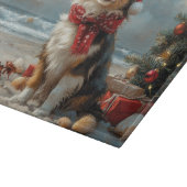 ラフコリドッグクリスマスヴィンテージビーチ カッティングボード (角)