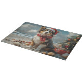 ラフコリドッグクリスマスヴィンテージビーチ カッティングボード (角)