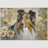 ラフコリー犬のデコパージュ 薄葉紙 (正面)