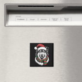 ラフコリー犬 クリスマス サンタ帽子 マフラー マグネット (インサイチュ (食洗機))