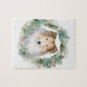 ラフコリー クリスマスリース クリスマスの愛犬 ジグソーパズル (横)