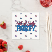 ラフコリー レッドホワイトアンドブルー 4thオブジュライ スタンダードカクテルナプキン (インサイチュ)