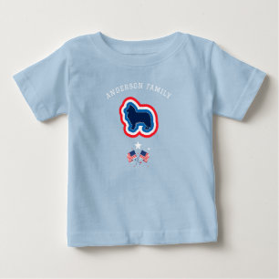 ラフコリー 赤 白 青 7月4日 犬 ベビーTシャツ