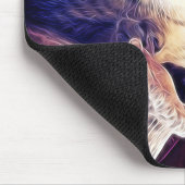 ラフターのかわいいグレーの子猫クローズアップ写真 マウスパッド (コーナー)