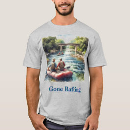 ラフティングに行こう 白い水の川 メンズTシャツ Tシャツ