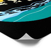 ラフティングチームラフトホワイトウォーターラフターパドルレトロ ポスター (角)