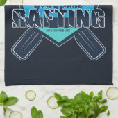 ラフティングパーソナライズされたホワイトウォーター川アドベンチャー キッチンタオル (折り畳み)