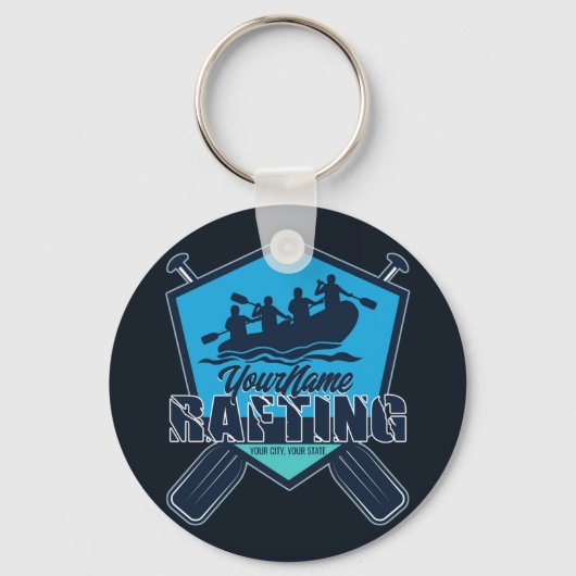 ラフティングパーソナライズされたホワイトウォーター川アドベンチャー キーホルダー (正面)