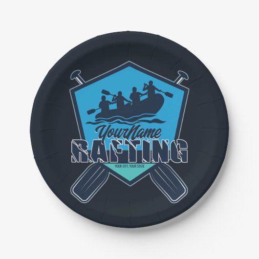 ラフティングパーソナライズされたホワイトウォーター川アドベンチャー ペーパープレート (正面)