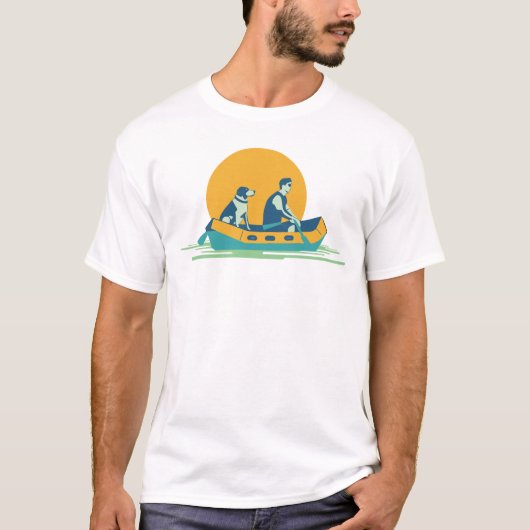 ラフティングボートの犬 Tシャツ (正面)