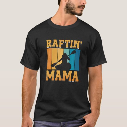 ラフティングママ ウォータースポーツ 川 パドル カヌー カヤック Tシャツ (正面)