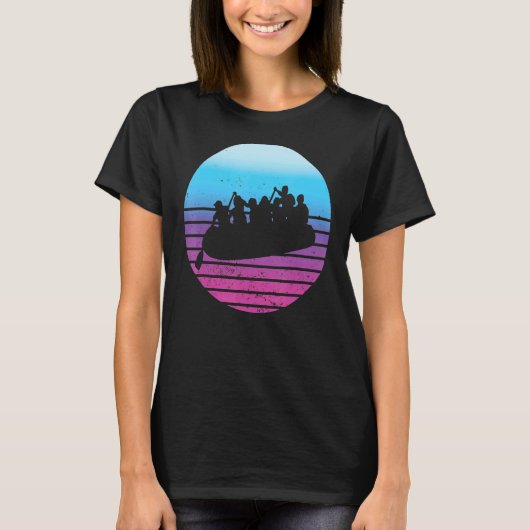 ラフティングリバーボートおもしろい Tシャツ (正面)