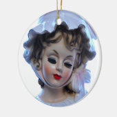 ラフビクトリアンル帽子をかぶった女性頭花瓶甘い セラミックオーナメント (左)