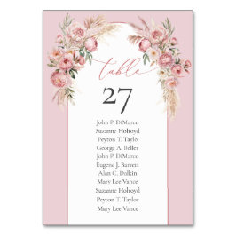 ラフユニークィッシュなブーケ赤面牡丹パンパスアーチ テーブルナンバー