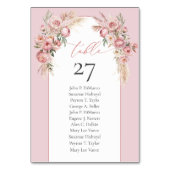 ラフユニークィッシュなブーケ赤面牡丹パンパスアーチ テーブルナンバー (裏面)