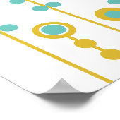 ラフラワーズ,レトロ,マスタードとティール(緑がかった色) ポスター (角)