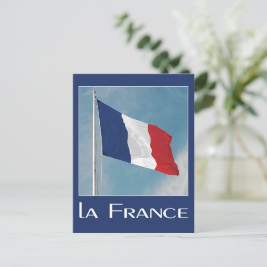 ラフランスのフランス国旗の写真 ポストカード (スタンド正面)