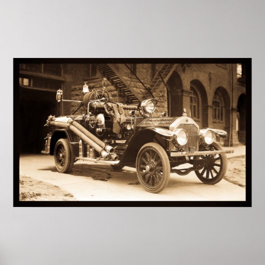 ラフランス消防車1924 -ヴィンテージ ポスター (正面)