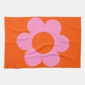 ラフルーア01レトロフローラオレンジピンク名門私立校風の花 キッチンタオル (横)