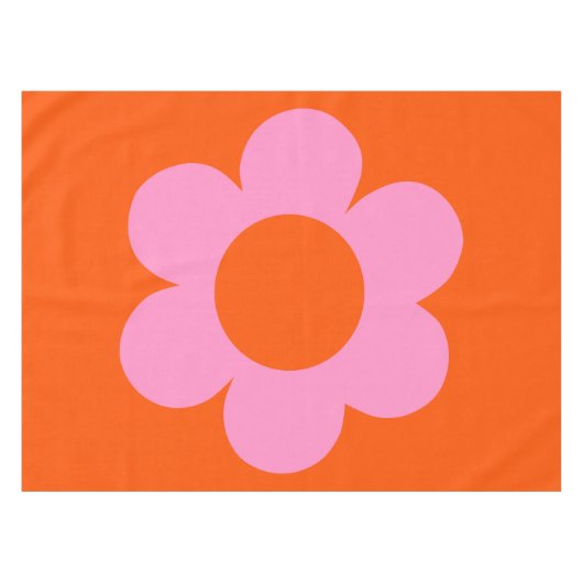 ラフルーア01レトロフローラオレンジピンク名門私立校風の花 テーブルクロス (正面(横))