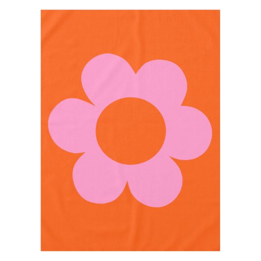 ラフルーア01レトロフローラオレンジピンク名門私立校風の花 テーブルクロス (正面)