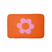 ラフルーア01レトロフローラオレンジピンク名門私立校風の花 バスマット (正面)