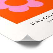 ラフルーア01レトロフローラオレンジピンク名門私立校風の花 ポスター (角)